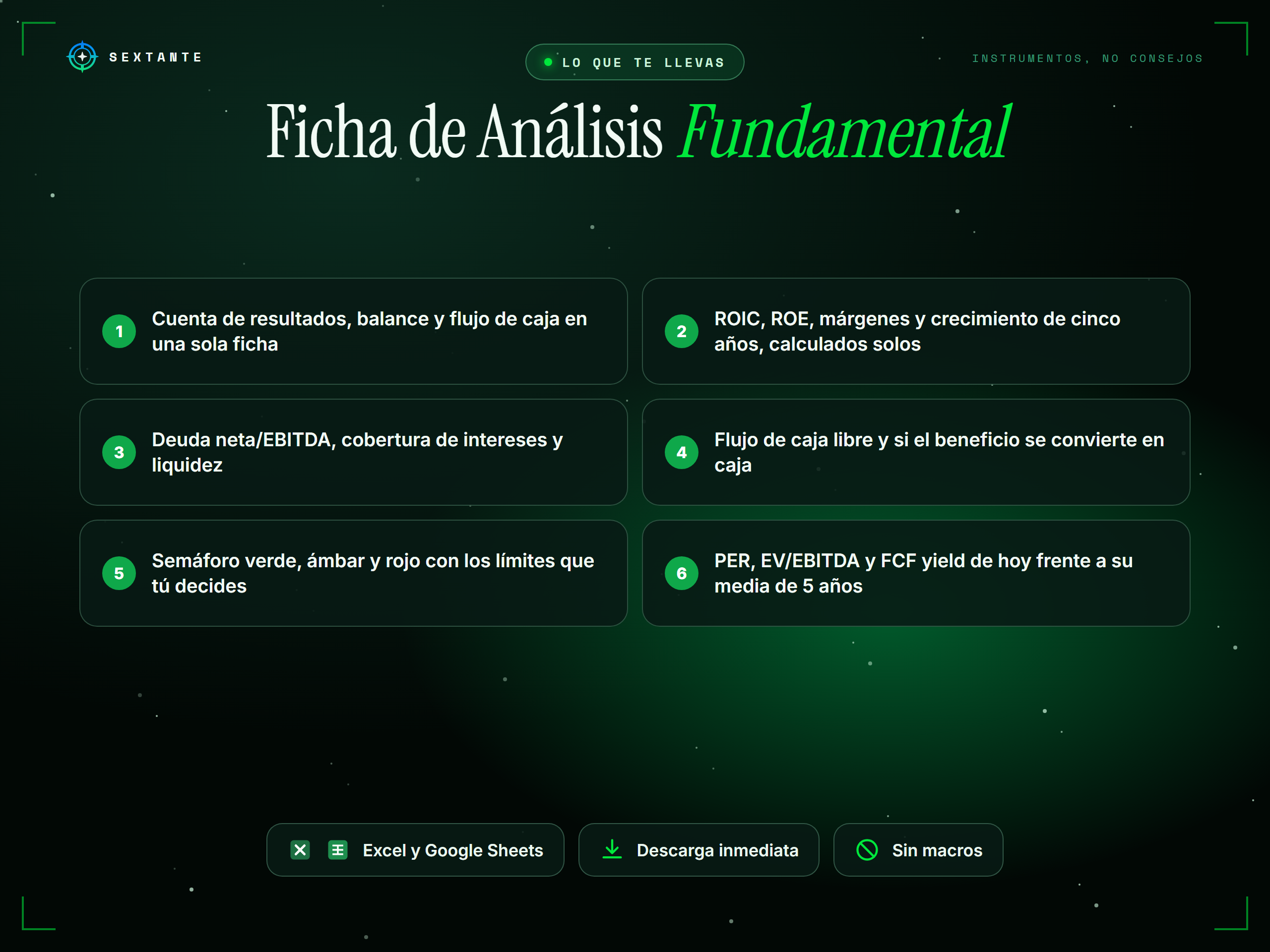 Lo que incluye de Ficha de Análisis Fundamental