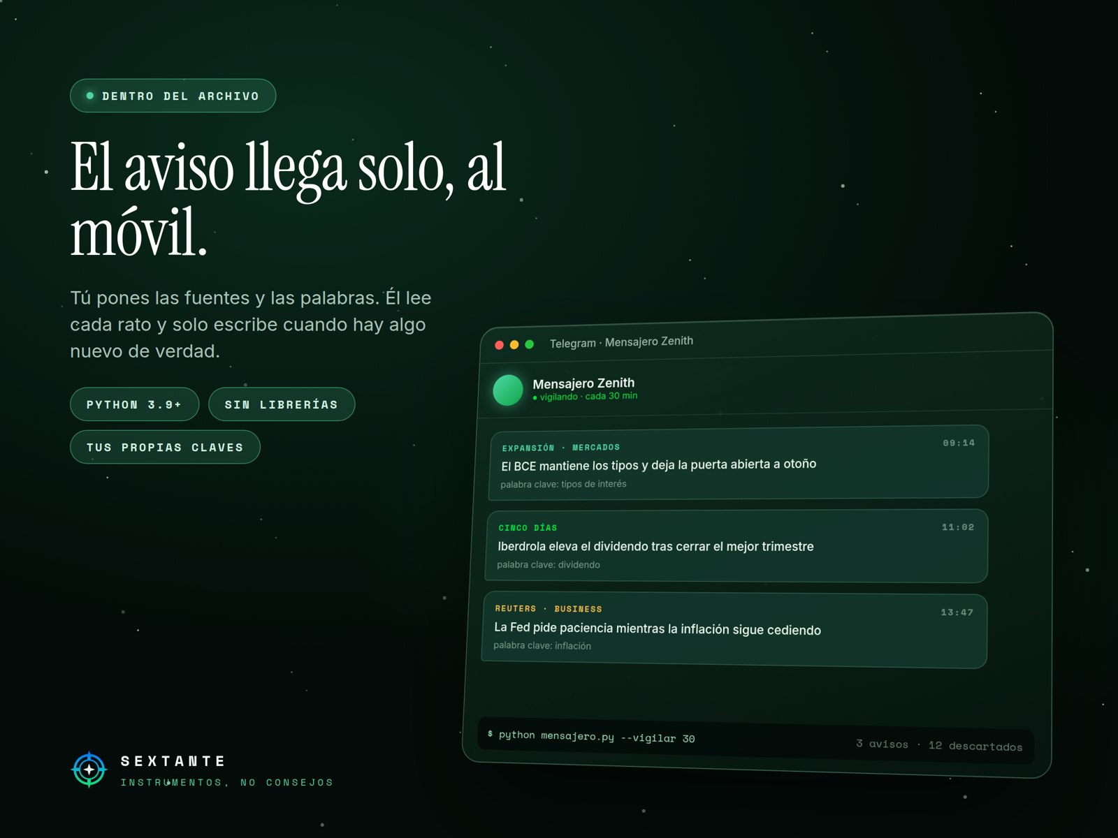 El resumen de Mensajero Zenith