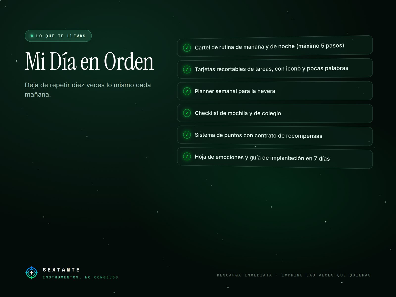 Lo que incluye de Mi Día en Orden