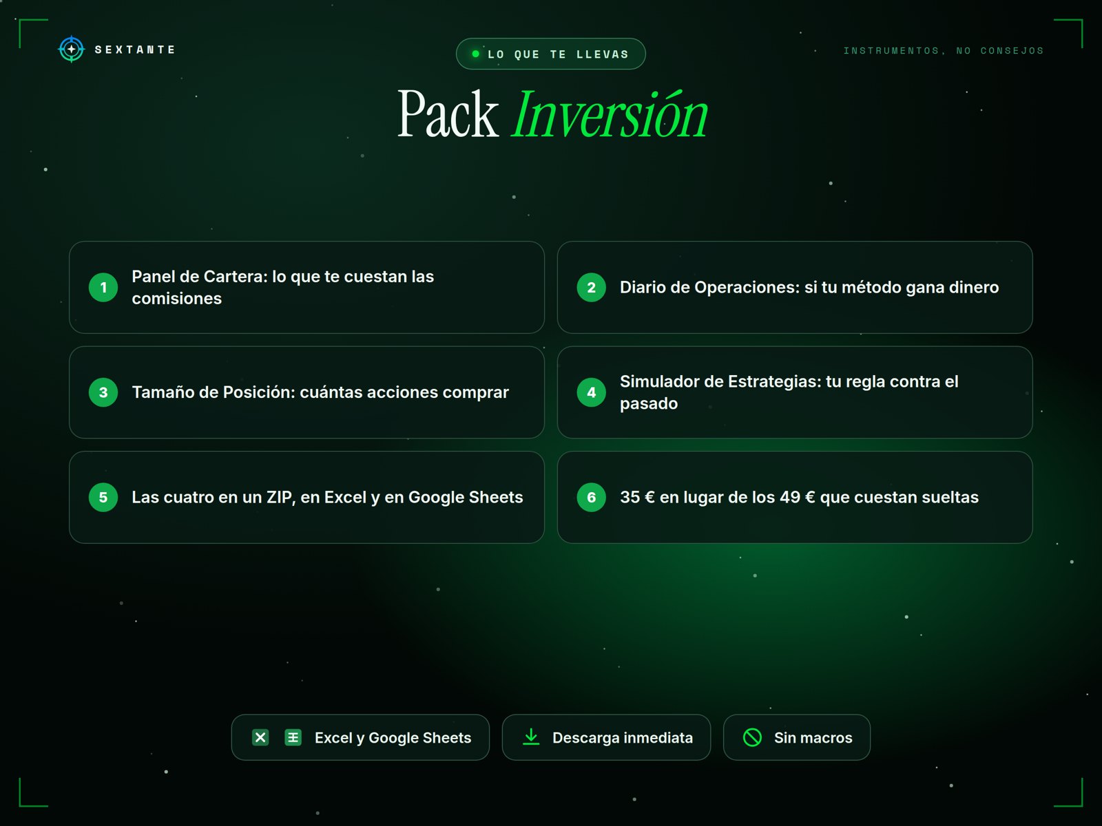 Lo que incluye de Pack Inversión